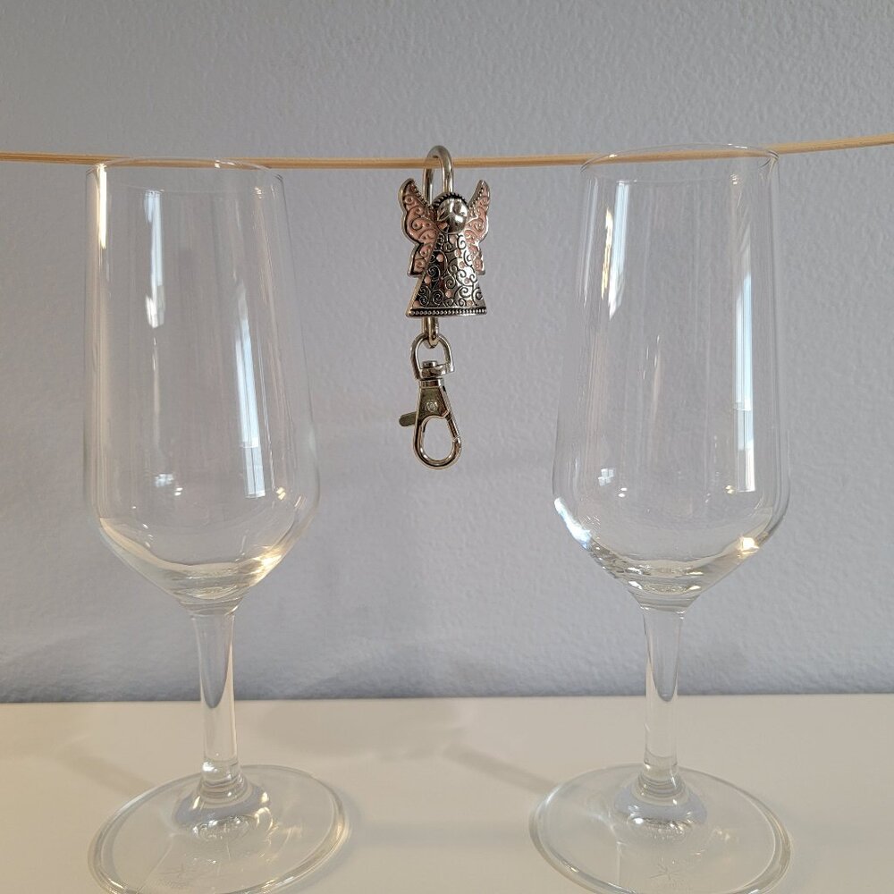 Angel Purse Key Finder Key Chain - Silver Pink NWOT